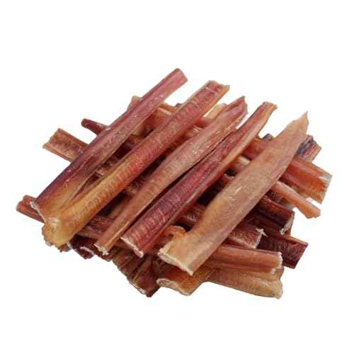 Image of Best Pet Supplies GigaBite Single Ingredient All Natural Free Range Bully Treats and Chews - Bully Sticks /Bladder Sticks /Beef Esophagus Bully Sticks (Half-Cut 6 inch), Pack of 20