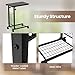 Tangkula Rolling Height Adjustable C Table, Mobile End Table with Detachable Wheels, Side Basket and Bottom Mesh Storage, Space-Saving Slide Under Sofa Table for Living Room Bedroom