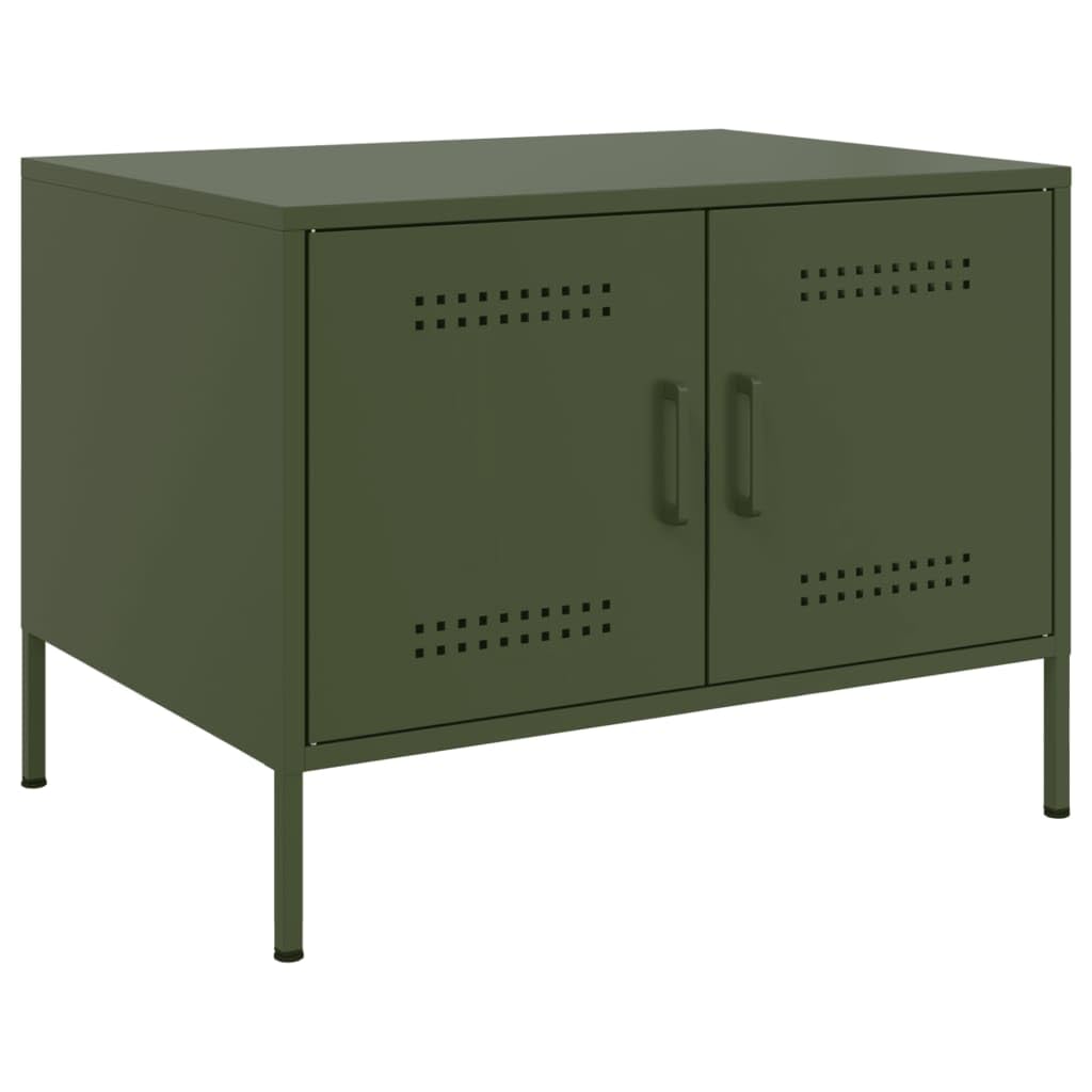 Table Basse Vert Olive en Acier Laminé à Froid Design Industriel Épuré