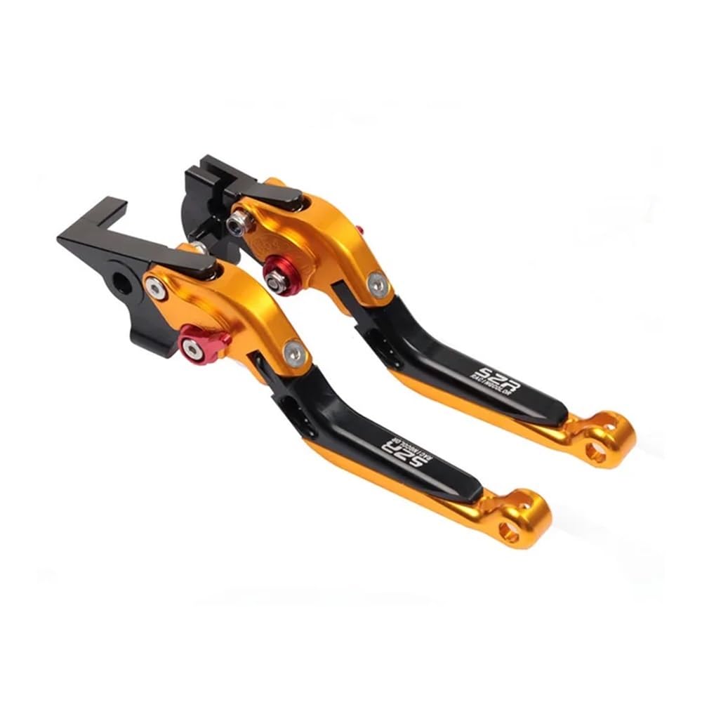 DJSHUOY Handlebar Brake Lever Motorcycle Accessories Modified Brake Clutch Lever Retractable Adjustable for FB Mondial HPS 125 HPS 300 Hipster(A- Yellow)