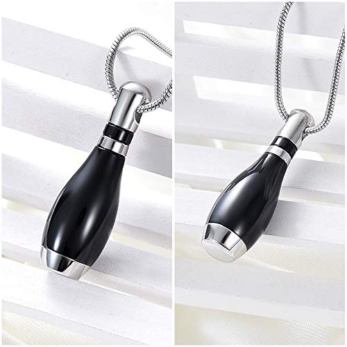 Stainless Steel Bowling Shape Memorial Urn Necklace Commemorating Memories Ashes Necklace Urn Jewelry for Ashes4