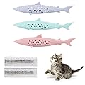 Panpan 3 Pcs Interactive Cat Toys Kitten Catnip Toothbrush Chew Treat Toy Natural Rubber for Teeth Cleaning Dental Care