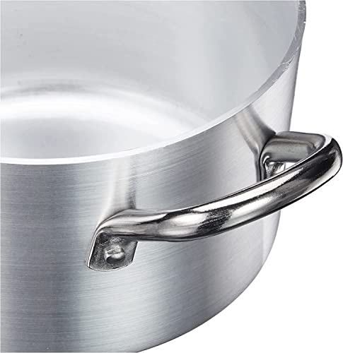 Pentole Agnelli Kasserolle, niedrig, Aluminium, 2 Griffe aus Edelstahl, Silberfarben 8.5 Litri Silber/schwarz