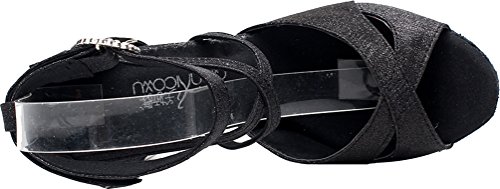 Chaussures de danse professionnelle noires taille 40.5 avec bout ouvert - 3