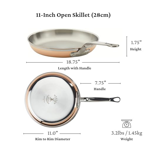 Image of Hestan - CopperBond Collection - 100% Pure Copper Frying Pan, Induction Cooktop Compatible, 11-Inch