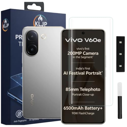 Image of Premium HD+ UV Tempered Glass Screen Protector For Vivo V60e (Pack of 1) Full Adhesive UV Curved Screen Protector Case Friendly HD Clarity with installation kit