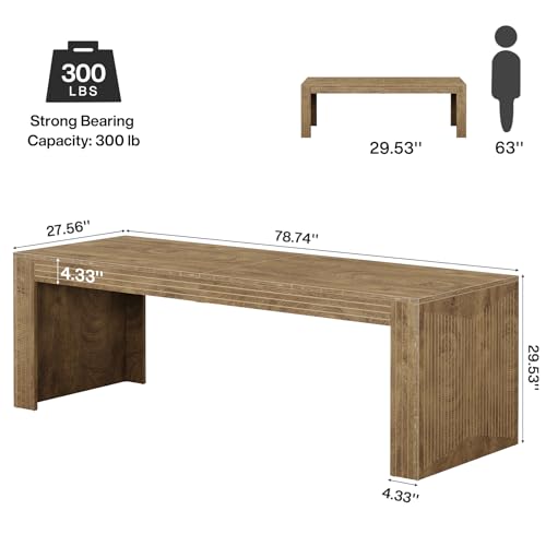Image of Tribesigns 79-Inch Extra Long Desk, Two Person Double Desk for Home Office, Wooden Long Computer Desk Writing Table for Office, Natural Oak