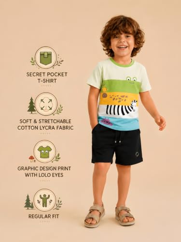 Image of Pilolo Kids Soft Cotton Lycra Pocket T-Shirt for Boy