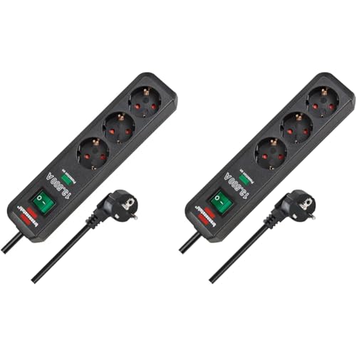 Brennenstuhl Eco-Line Steckdosenleiste 3-Fach mit Überspannungsschutz (Mehrfachsteckdose mit erhöhtem Berührungsschutz, Schalter und 1,5m Kabel) anthrazit (Packung mit 2) Brennenstuhl Eco-Line Steckdosenleiste 3-Fach mit Überspannungsschutz (Mehrfachsteckdose mit erhöhtem Berührungsschutz, Schalter und 1,5m Kabel) anthrazit (Packung mit 2)