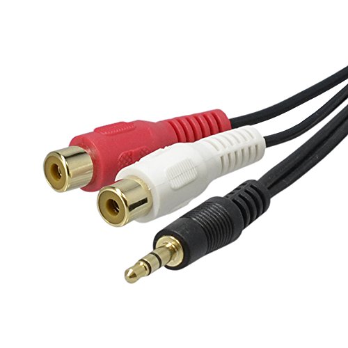 Cable de conversión audio estéreo 3.5 mm a 2 RCA miniatura 1