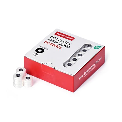 BAI 144 PCS Magnetic Prewound Bobbins Style L for Embroidery Machines White