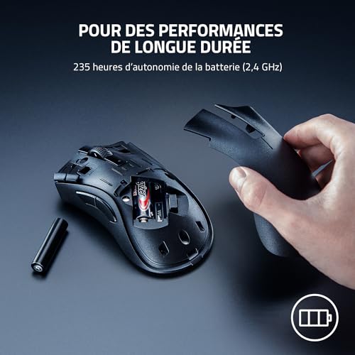 Razer DeathAdder V2 X Hyperspeed - Souris Gaming ergonomique sans fil pour PC / Mac (Commutateurs mécaniques, technologie sans fil Hyperspeed, capteur optique) Noir