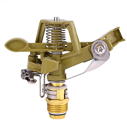 Image of Adjustable Rotary Sprinkler Head, 1 /2 Inch Zinc Alloy Irrigation Sprinkler for Lawn and Garden, 360 Degree Coverage Watering Sprayer with 10-18 Meter Range