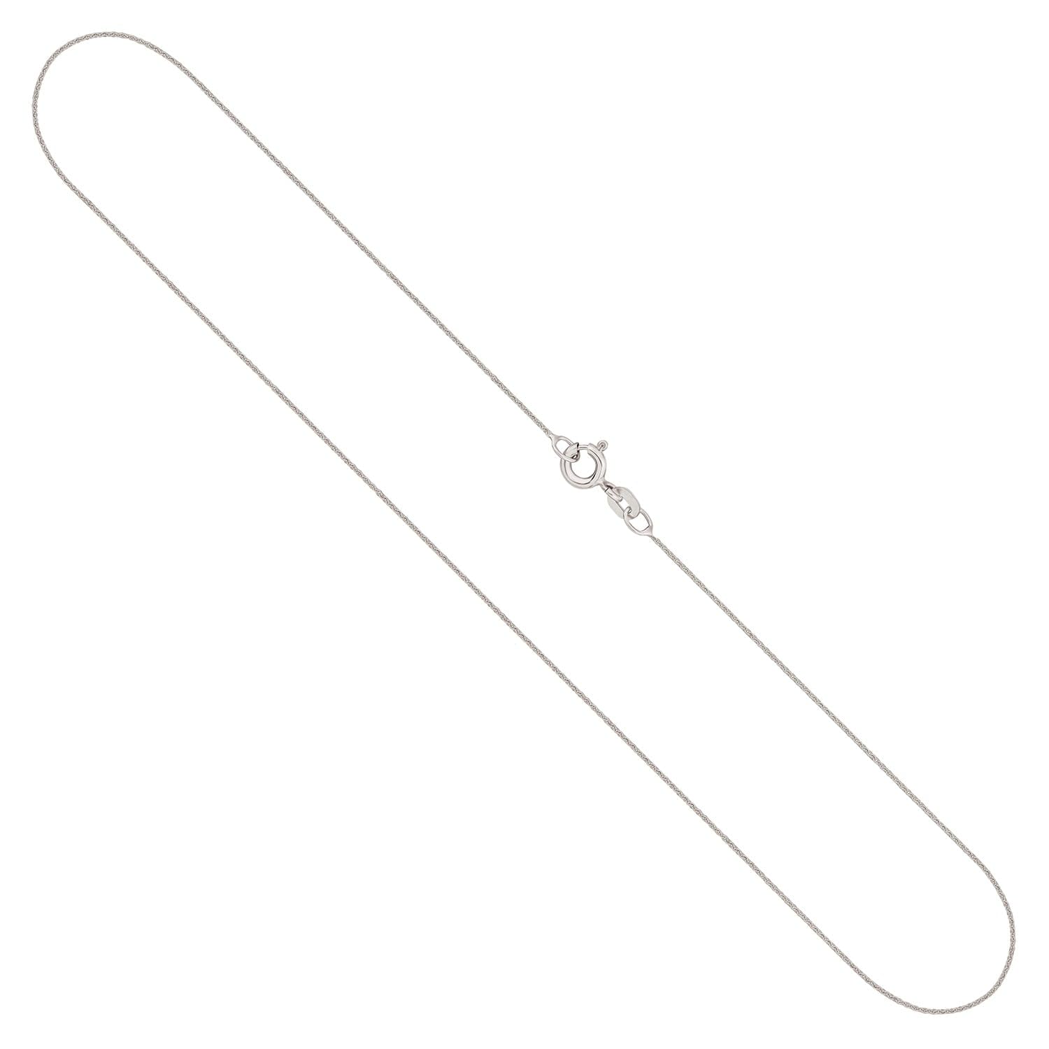 EDELIND Sehr feine Goldkette Damen Mädchen Herren 0,8 mm Ankerkette flach 333, 375 oder 585 aus Weißgold Echtgold Halskette Gold mit Schmuck Geschenkbox