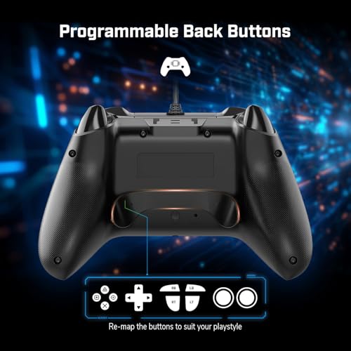 EgoGear - Manette Gaming à palettes filaire SC10 Noir pour PS4/PS3/PC, RGB personnalisables, Moteurs de vibrations, Port jack 3.5mm, 800 mAh – Image 4