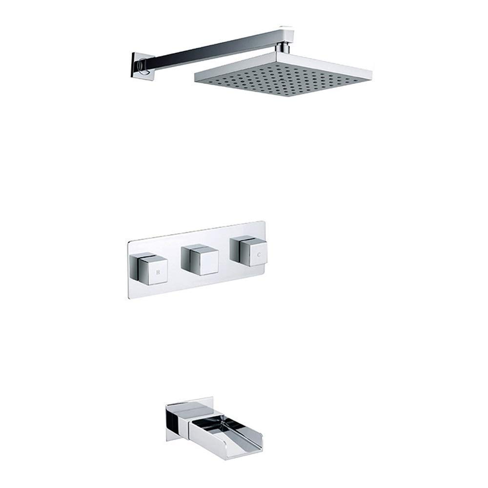 Kit de pommeau de douche à main mural et ensemble thermostatique noir mat