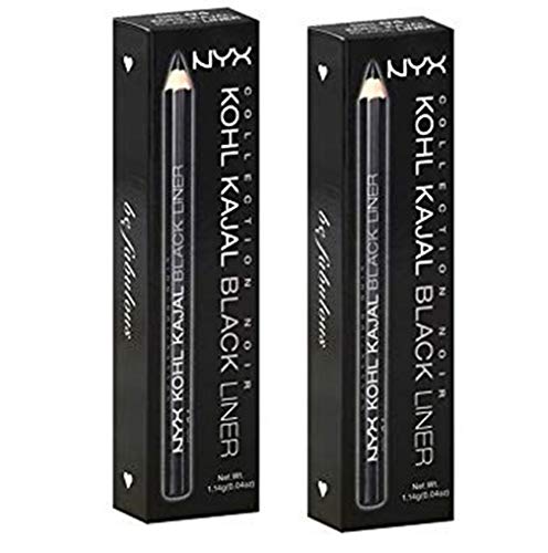 Pack of 2 NYX Collection Noir Kohl Kajal Black Liner, BEL04