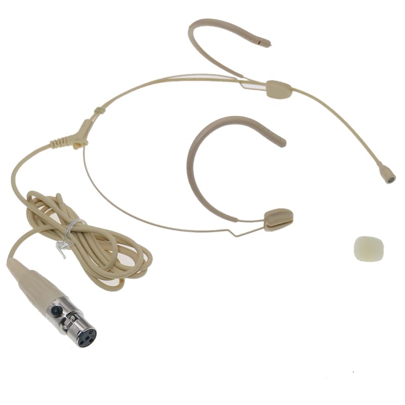 Beige DH28 Strong Ear Hanging Headset Vocal Condenser Microphone with TA4F Mini 4Pin for Shure BLX GLX ULX SLX UR4D BeltPack Transmitter System