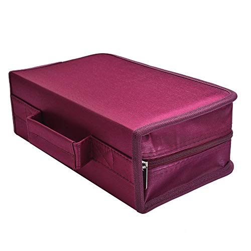 Vicoter CD/DVD Case, 128 Capacity Large CD DVD Case Wallet Holder Storage Organizer Bag for Home Car Travel (Rose) - Thumbnail 4