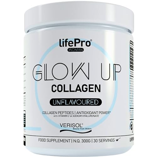 Life Pro Vitaminas para el Cabello Glow Up Beauty, Colageno Hidrolizado Puro, Anticaida Mujer, Crecimiento con Colageno Acido Hialuronico, Evita Caída del Cabello, Tratamiento Piel y Uñas con Verisol