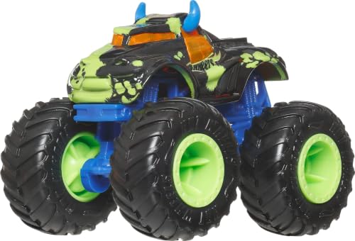 Image of Hot Wheels Monster Trucks, 1:64 Scale Monster Trucks Toy Trucks, Set of 4, Giant Wheels, Favorite Characters and Cool Designs