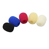5 espumas para micrófonos o auriculares de Dreamtop, antiviento, varios colores