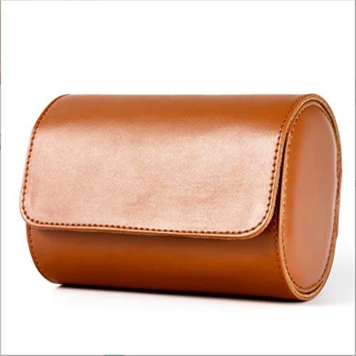 HVMBEUGOS Caja para Relojes de Cuero sintético marrón, Caja para Guardar Relojes con un Solo Compartimento, Caja para Guardar Joyas y Relojes (marrón, 2 Piezas).