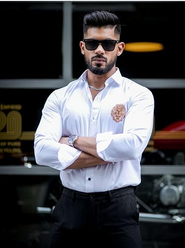 Image of Foomer Green Paisley Printed Opaque Party Shirts