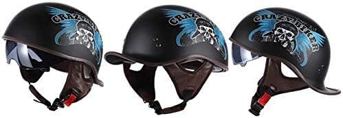 Miniatura 2 de Casco retro para motocicleta para adultos, aprobado por DOT, para hombres y mujeres, con personalidad, gorra de béisbol brillante, modelado, cascos