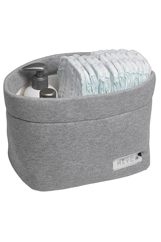 Meyco Cesta cambiador Knit Basic, bolsa para pañales (organizador de cambiador de alta calidad, bolsa cambiador de algodón 100%), Gris Melange