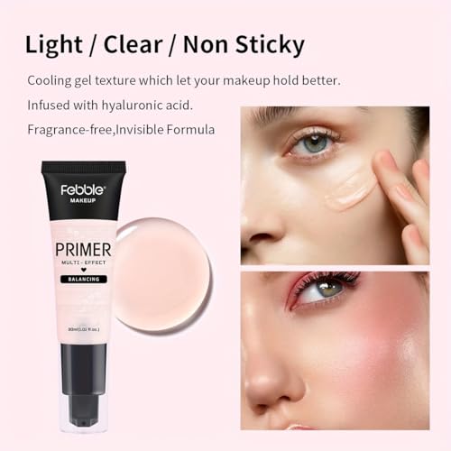 Primer Face Makeup Pore Filler Primer Gel-Based Hydrating Face Primer Matte Refreshes Full Coverage Foundation Base Primer Long Lasting Hydrating Smoothing Makeup(02F Pink) - Image 6