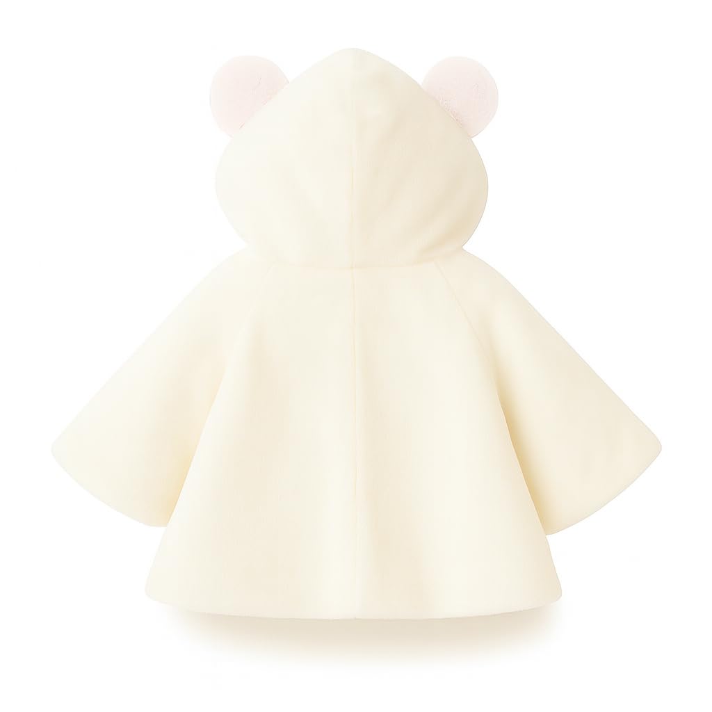 Bold N Elegant Faux Fur Warm Winter Outerwear Hooded Baby Jacket Coat Blanket with Soft Plush Golden Bunny Ear for Infant Toddler Boy Girl Kids (IN, Age, 0 Months, 6 Months, White)