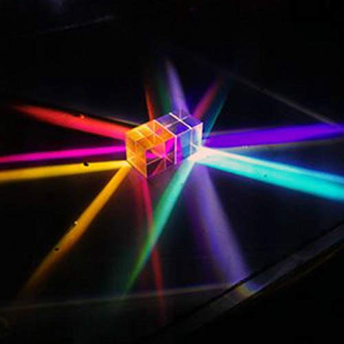Color Cube Prism, Optical Glass RGB Dispersion Prism X-Cube Light Spectrum Educational Model for Physics Teach Decoration Art 2 Pieces 20MM
