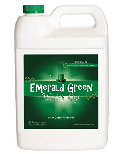 Bluewater Chemgroup Emerald Green Water Dye, 128oz (1 Gallon), Safe for Fountains, Canals, and Water Features, St. Patrick's Day Celebrations