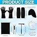 Kingdder 9 Pcs Welding Tools Kit Slag Removal Accessories Set Include Welding Chipping Hammer Hat Insulated Protective Sleeve Gloves Wire Brush and Stainless Steel Metal Sheet Thickness Gauges Black