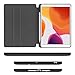 Supveco Case Compatible for iPad 10.2 with Pencil Holder, iPad 9th Generation 2021/ iPad 8th Generation 2020/iPad 7th Generation 2019, Premium Shockproof Stand Folio Case Smart iPad Cover(Black)