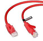 rhinocables CAT 5e High-Speed Ethernet Cable - Reliable LAN Network RJ45 Cable for Fast Internet & Data Transfer | Durable WiFi Broadband Cable for Gaming & Streaming, (1m, Red, Pack of 1)