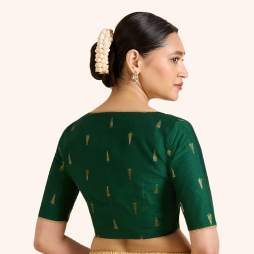 Image of Studio Shringaar Women's Handloom Cotton Silk Readymade Saree Blouse with Underarm Sweat Pads (Pack of 14 Pads)