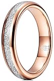 THREE KEYS JEWELRY Anillo de boda de tungsteno de 4 mm, 6 mm, 8 mm, banda pulida de oro rosa, Metal no precioso, Genérico