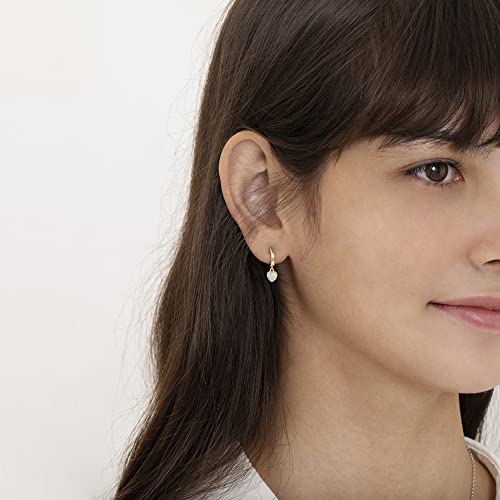 925 Sterling Silver Simulated Opal Heart Dangle Hoop Earrings - Small and Delicate Earrings With Heart Details - Everyday Wear2
