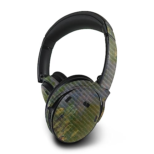Image of MightySkins Carbon Fiber Skin Compatible with Bose QuietComfort 45 Headphones Water Lilies | Protective, Durable Textured Carbon Fiber Finish | Easy to Apply | Made in The USA