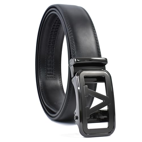Image of WildHorn Men's Leather Belt Gift Set | Genuine Leather belt Strap with 2 Interchangeable Buckles | Formal & Casual Wear Adjustable Belt | Automatic lock leather belt for men