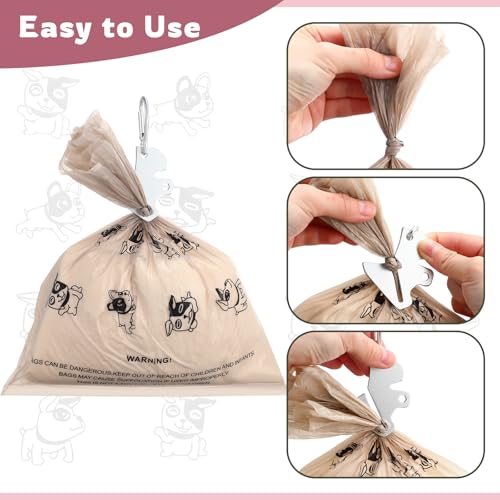 Image of Affrolling 5 Pcs Leather Dog Poop Bag Holder Christmas Include 45 Scented Poop Bags Dispenser Cute for Travel Walking Dog Park and Outdoor Use(Pink)