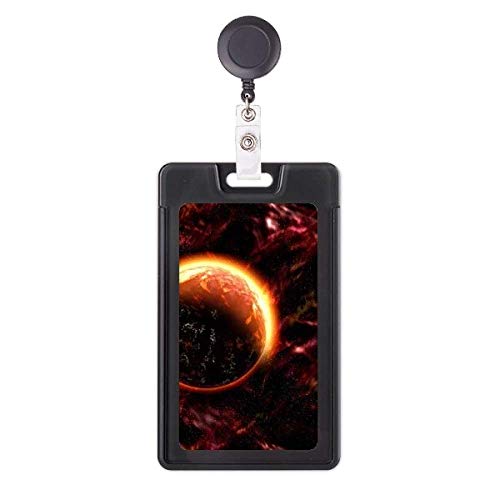 Étui rétractable pour badge Red Planet au motif de l'univers sombre pour cartes d'accès