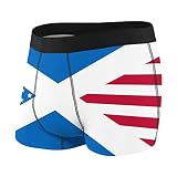 352 Schottland Amerikanische Flagge Herren Drucken Boxershorts Premium Boxershorts Herren Weich Herren Boxershorts-Pant Für Freund, Ehemann L