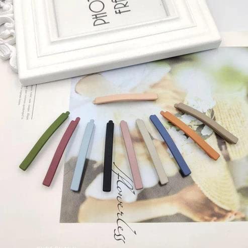 10 Pieces Morandi Hair Clips Hair Clips One Line Hair Clips Colorful Non Slip Hair Clips Styling for Women Baby Girls (Multicolor)