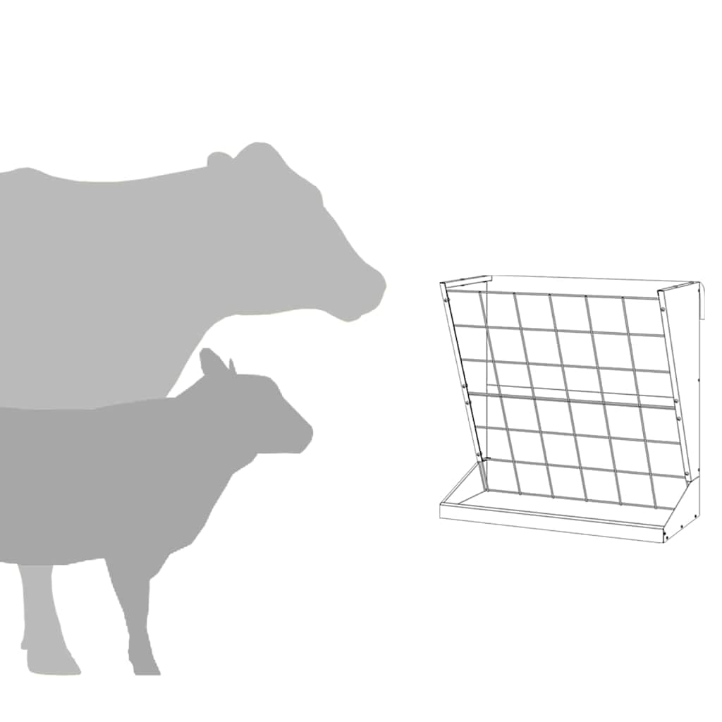 vidaXL Comedero de heno Plateado 71 x 33 x 70 cm Acero Galvanizado, Comedero Moderno de Acero para Mascotas y Ganado, Duradero, Minimalista y práctico para tu jardín o terraza