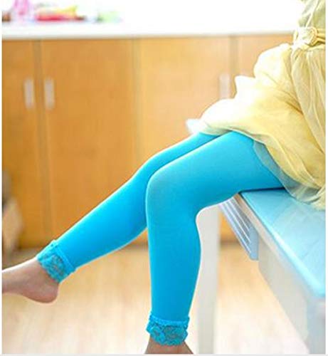 Baby Kids Microfiber Stretch Footless Thick Stocking Tight Legging Lace Ruffle for Girls 1-6yrs, Various Candy Colors2