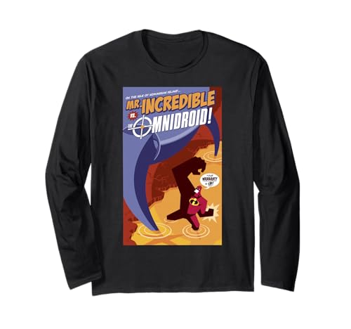 Disney Pixar The Incredibles Omnidroid Comic Book Cover Long Sleeve T-Shirt