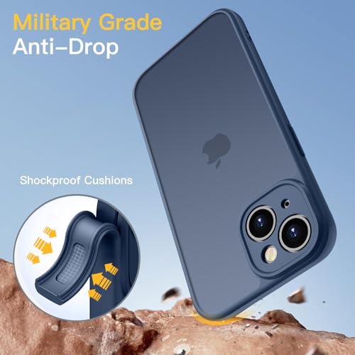 Coque iPhone 15 protection antichoc de qualité militaire rigide bleue - 3